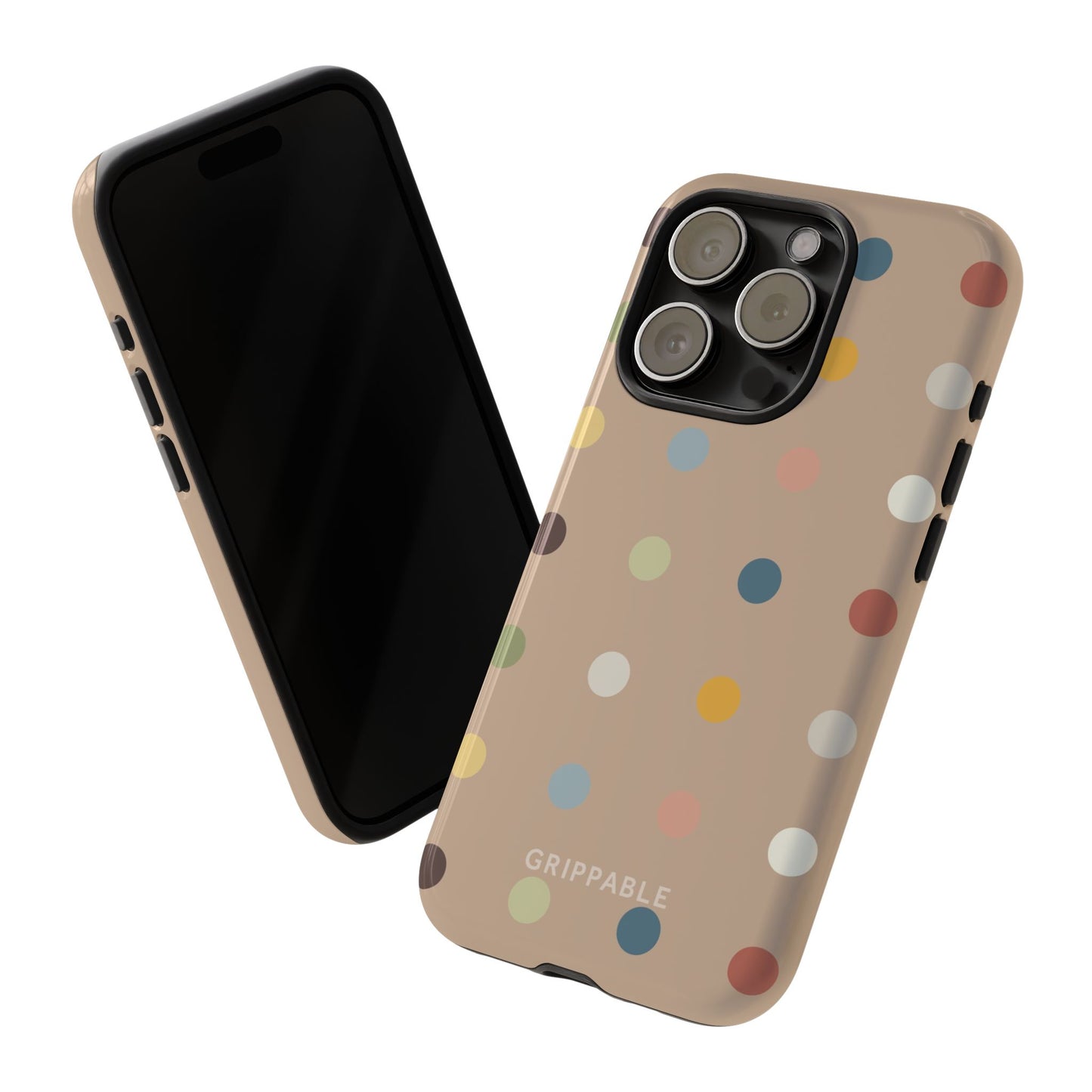 Polka Beige Tough Mobile Phone Case