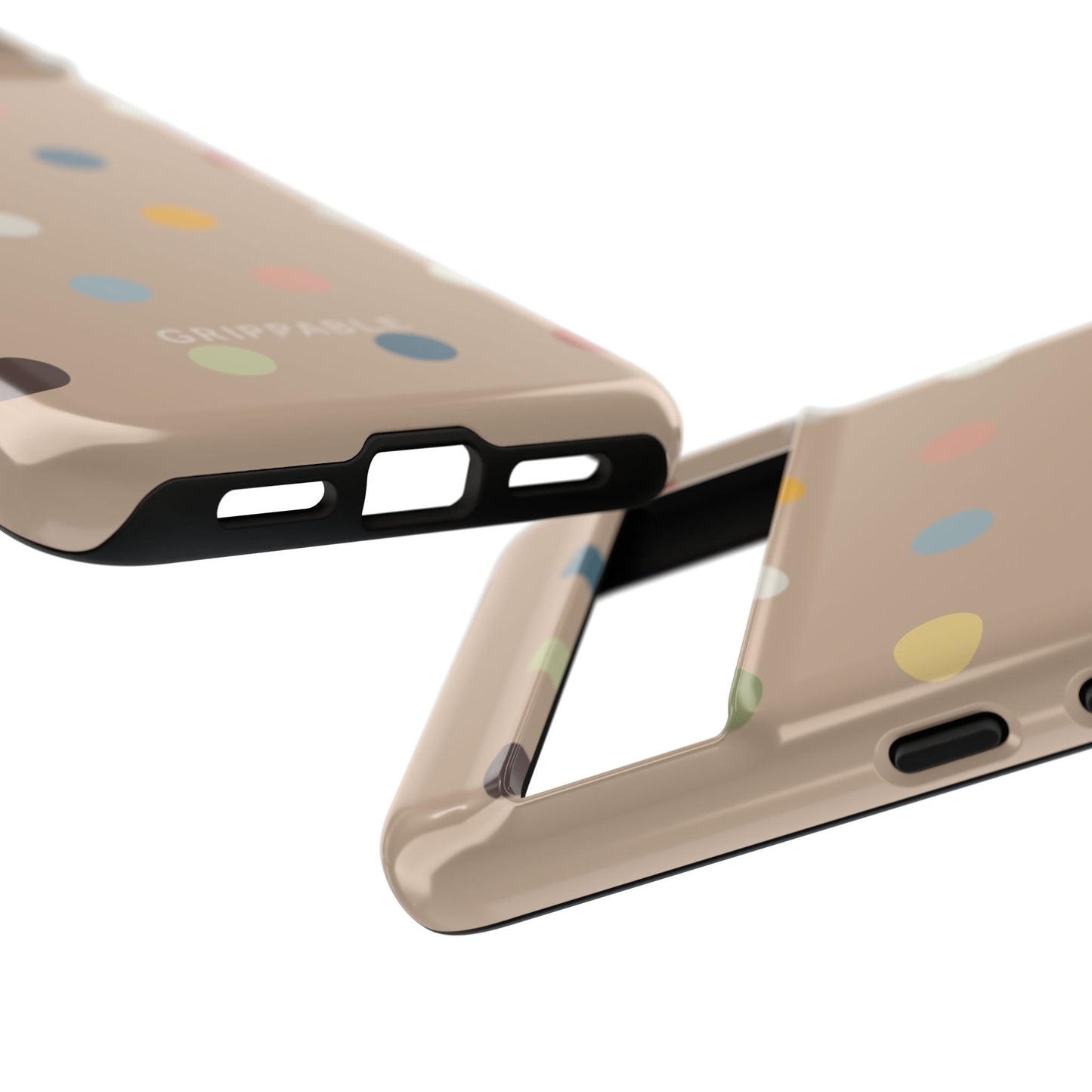Polka Beige Tough Mobile Phone Case