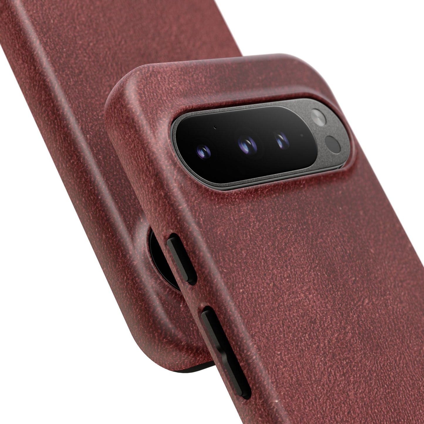 Suede Effect Maroon Tough Mobile Phone Case