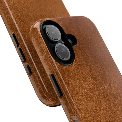 Suede Effect Tan Tough Mobile Phone Case