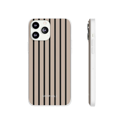 Biscuit Pinstripe Clear Mobile Phone Case
