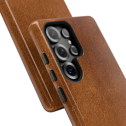 Suede Effect Tan Tough Mobile Phone Case
