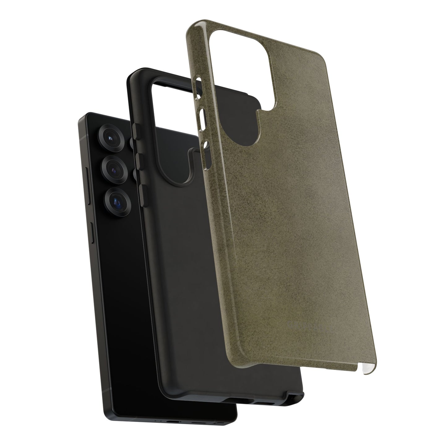 Suede Effect Khaki Tough Mobile Phone Case