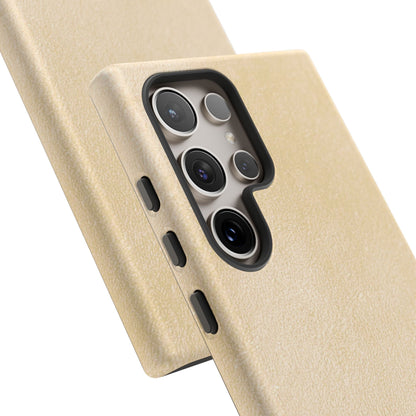 Suede Effect Ecru Tough Mobile Phone Case