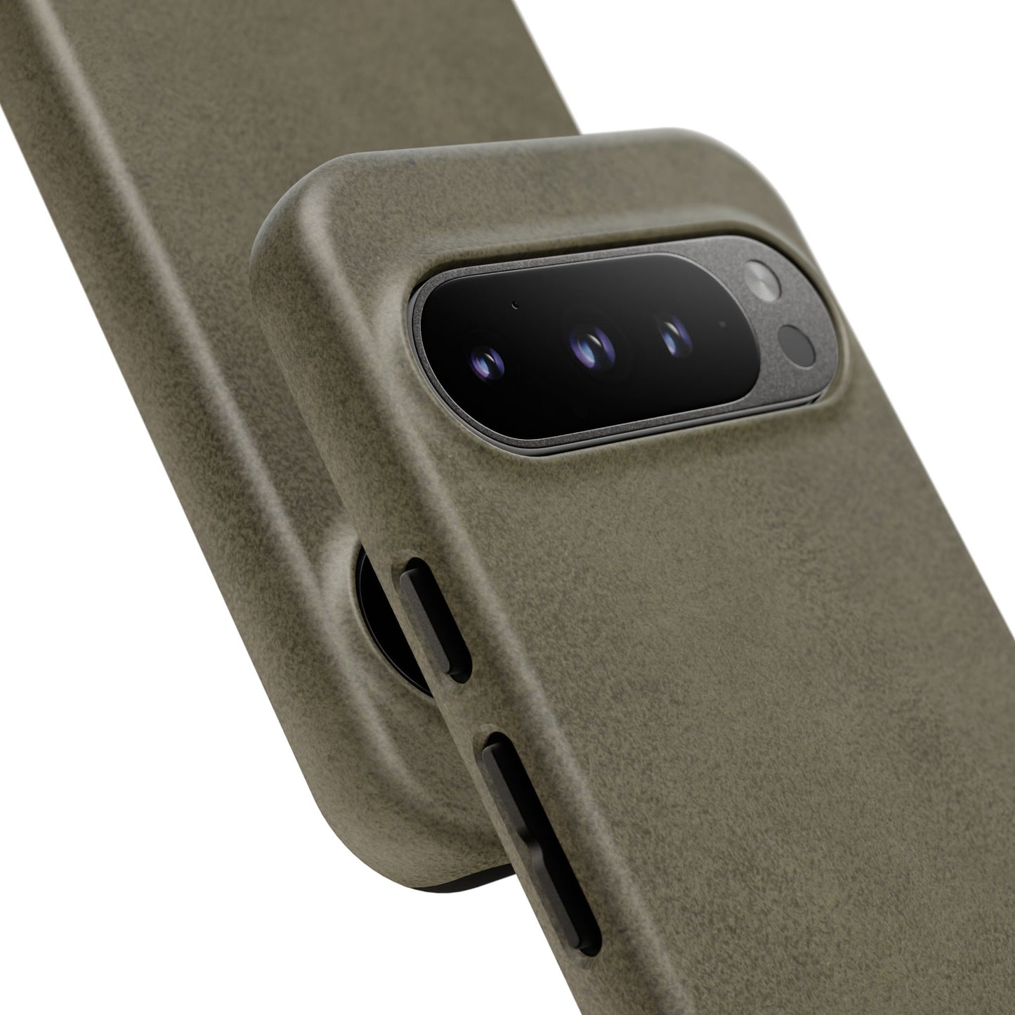 Suede Effect Khaki Tough Mobile Phone Case