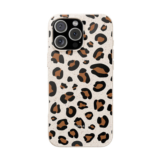 Phone case with leopard print on a beige background