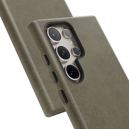 Suede Effect Khaki Tough Mobile Phone Case