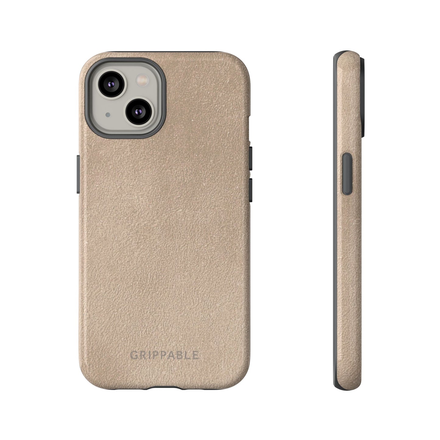 Suede Effect Beige Tough Mobile Phone Case