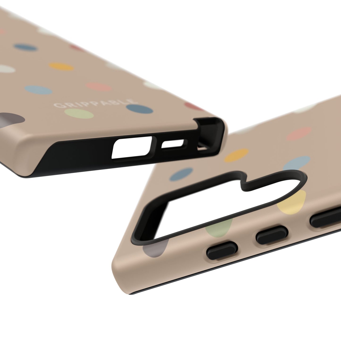 Polka Beige Tough Mobile Phone Case