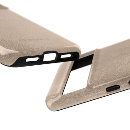 Suede Effect Beige Tough Mobile Phone Case
