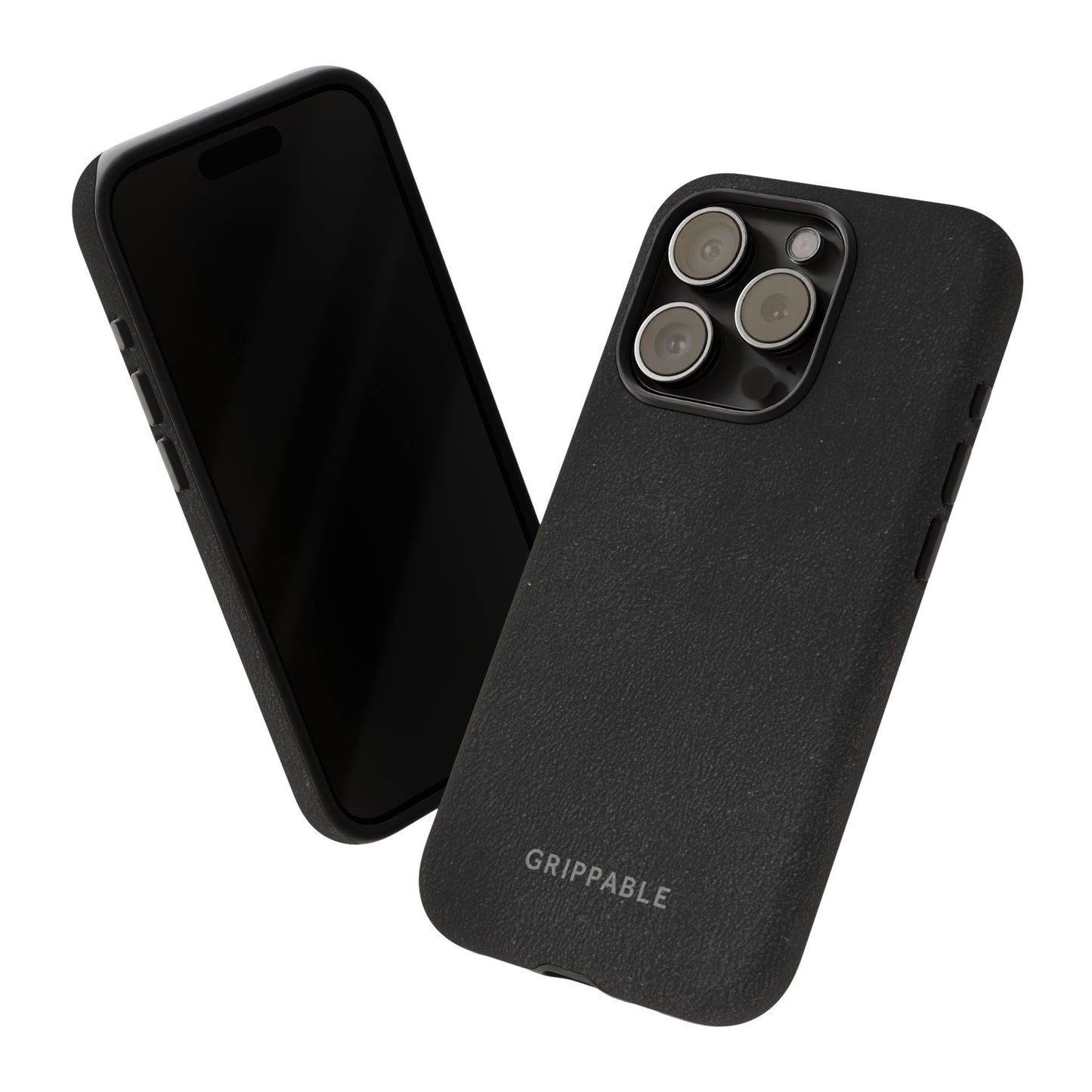 Suede Effect Black Tough Mobile Phone Case