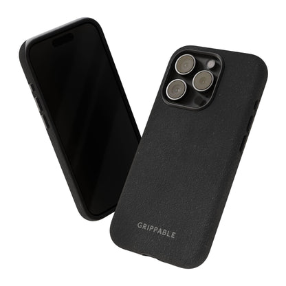 Suede Effect Black Tough Mobile Phone Case