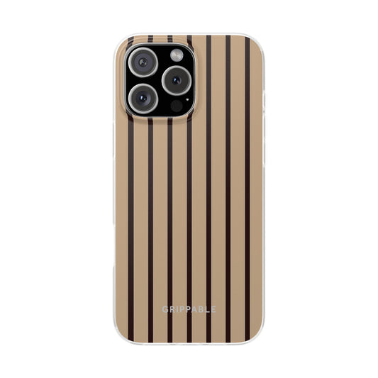 Phone case with striped pattern on a white background