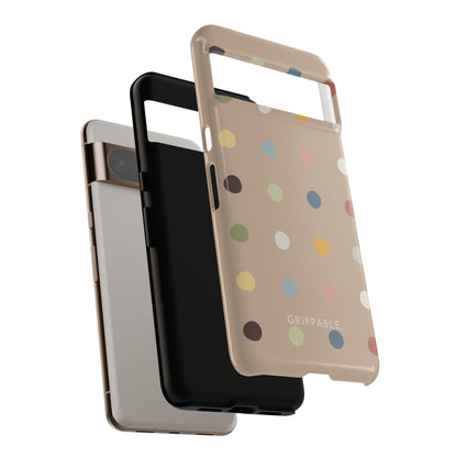 Polka Beige Tough Mobile Phone Case