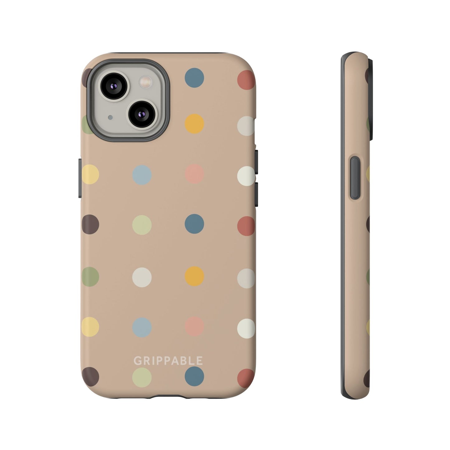 Polka Beige Tough Mobile Phone Case