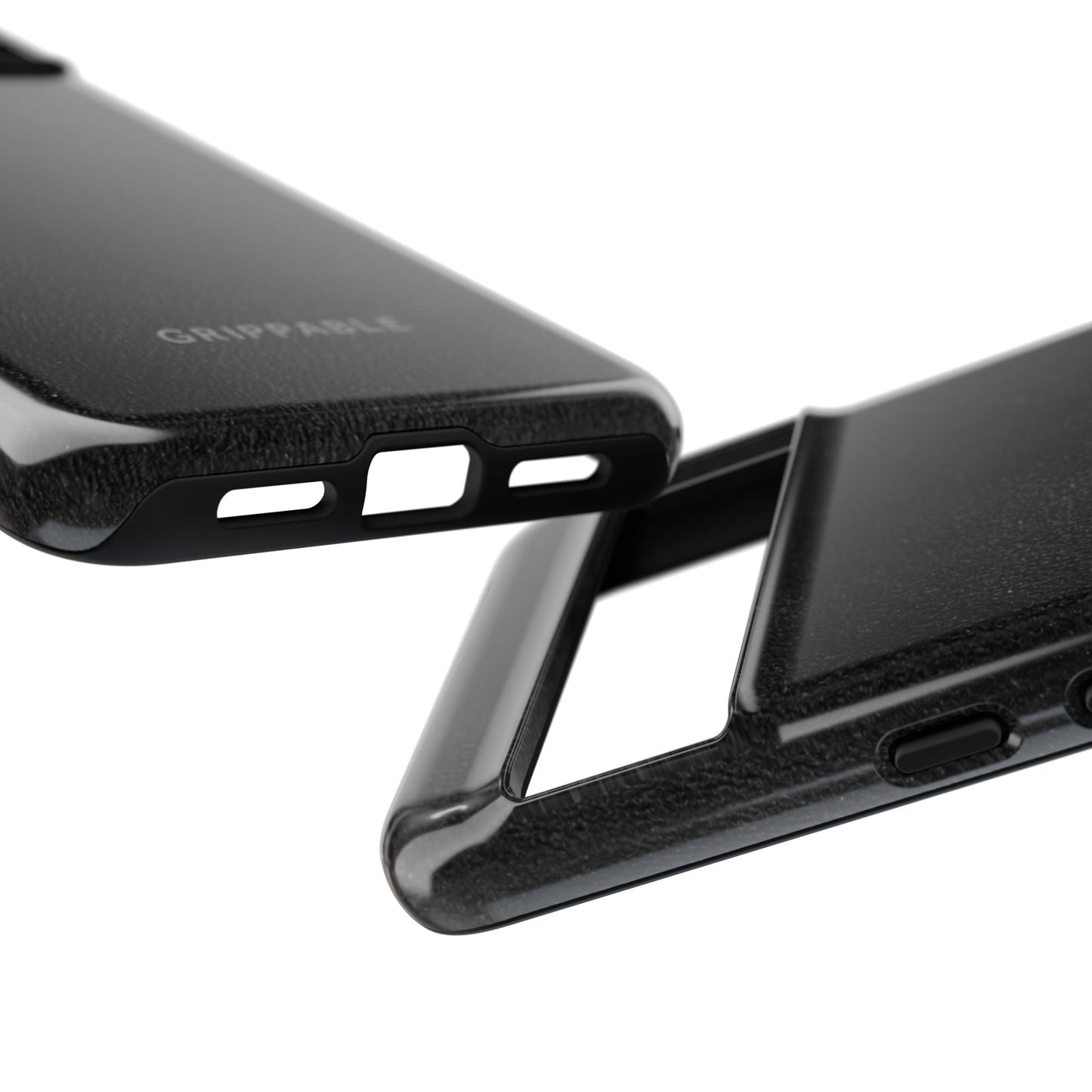 Suede Effect Black Tough Mobile Phone Case