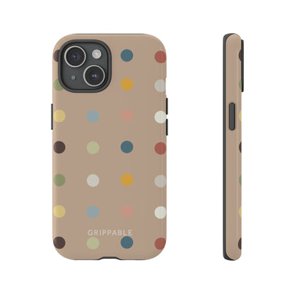 Polka Beige Tough Mobile Phone Case