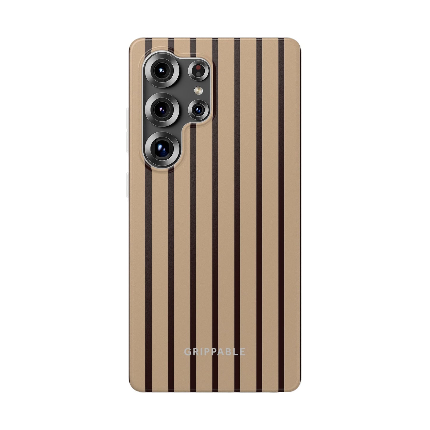 Mocha Pinstripe Clear Mobile Phone Case