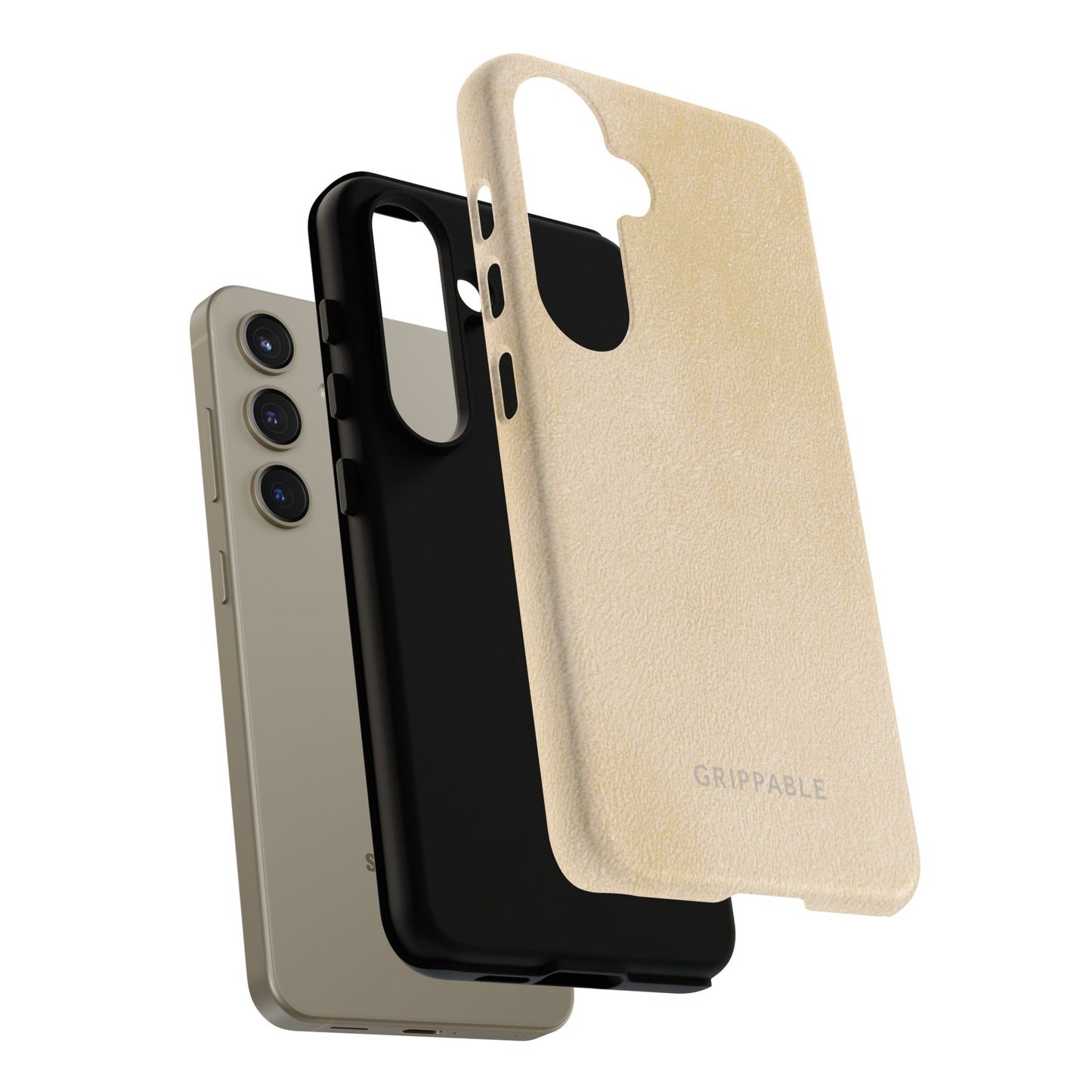Suede Effect Ecru Tough Mobile Phone Case