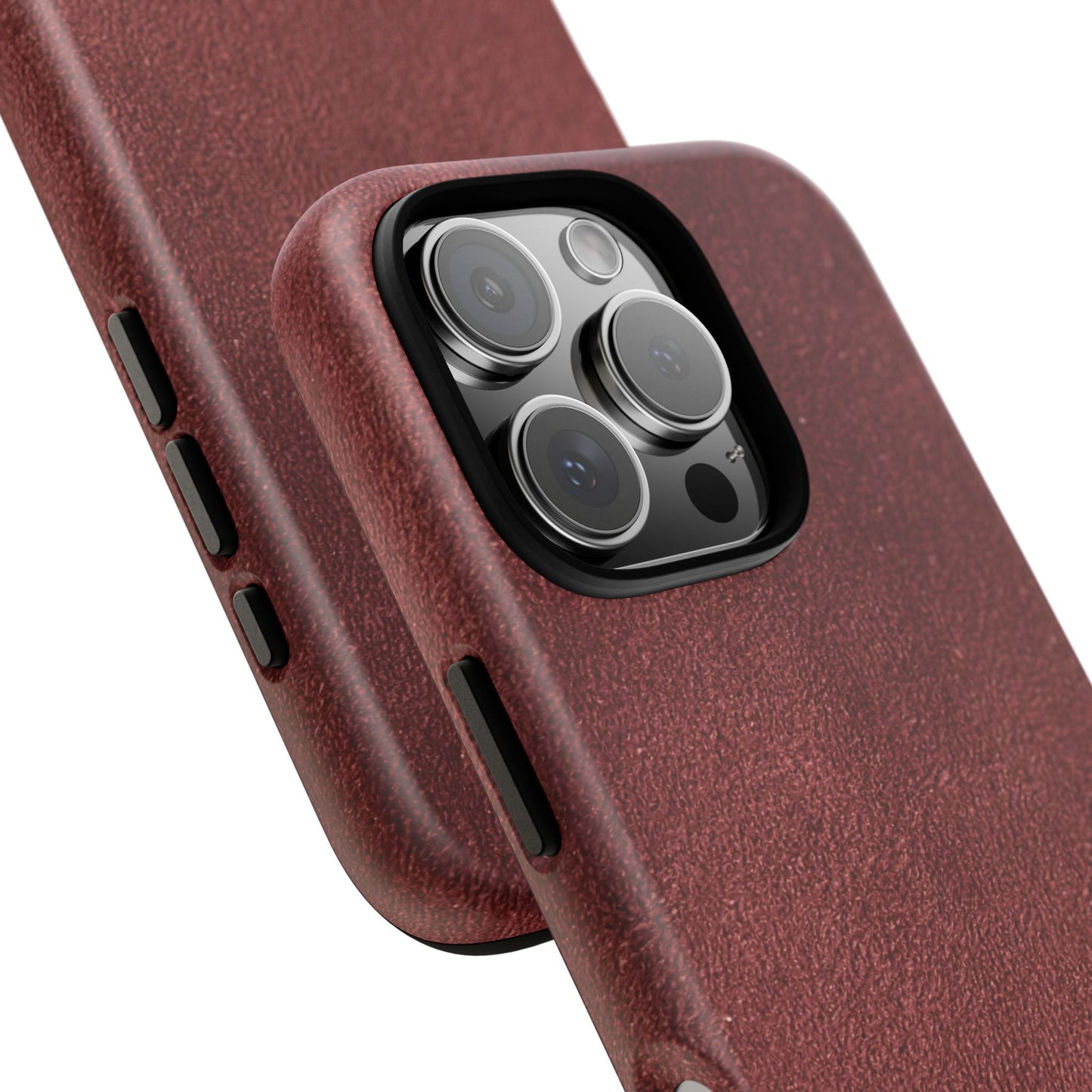 Suede Effect Maroon Tough Mobile Phone Case