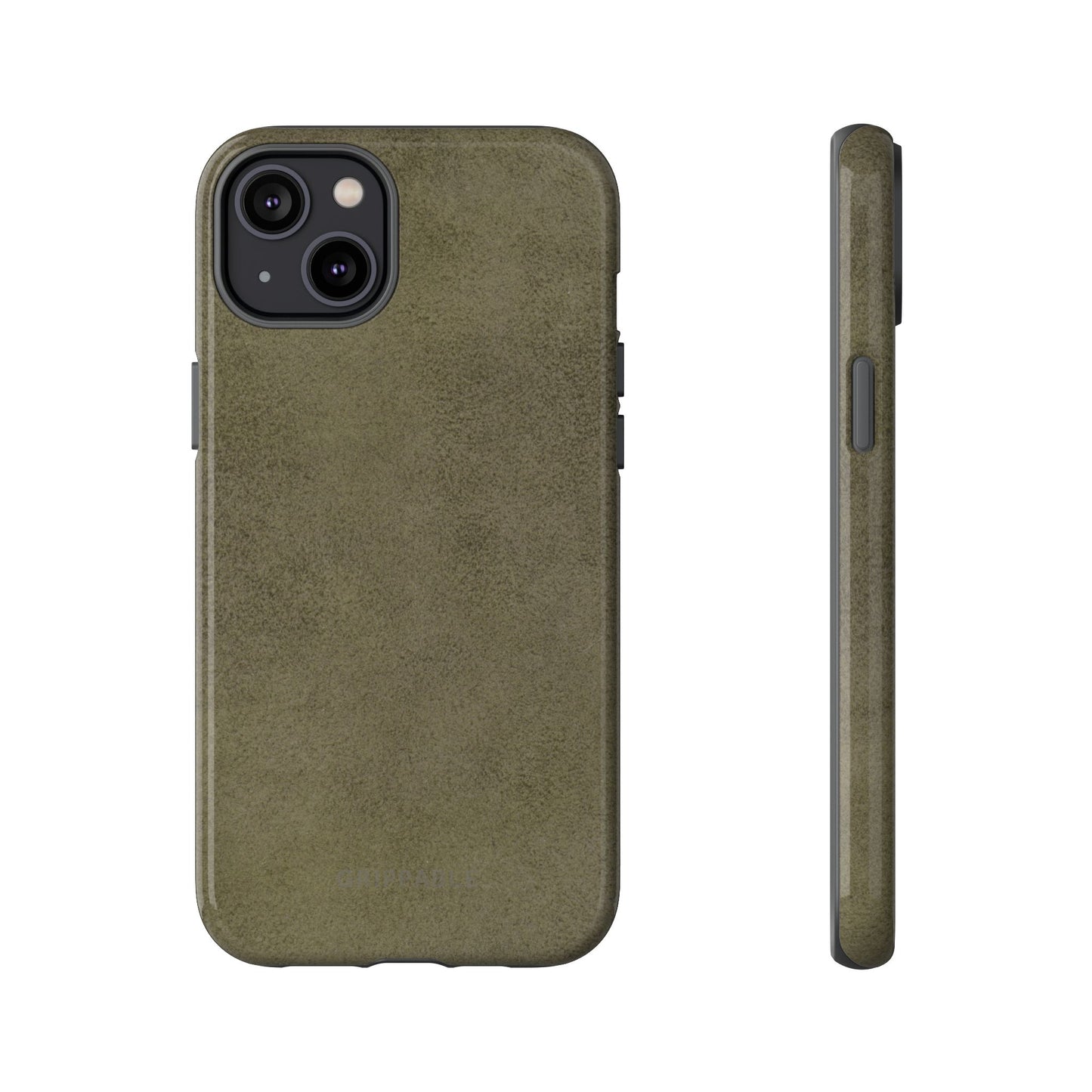 Suede Effect Khaki Tough Mobile Phone Case