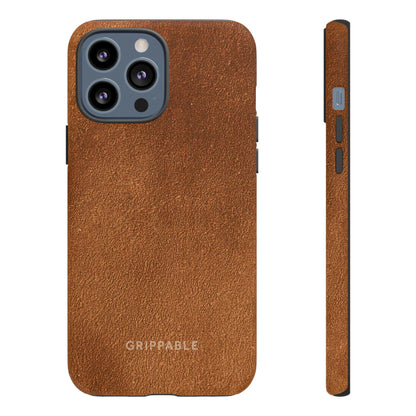 Suede Effect Tan Tough Mobile Phone Case