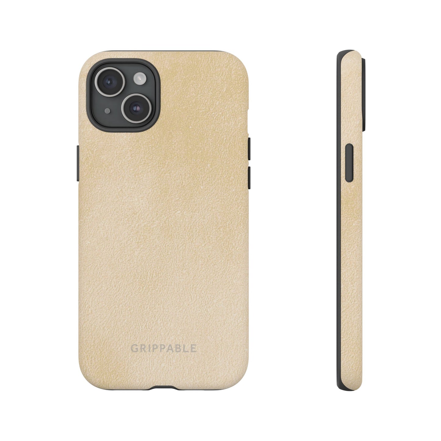 Suede Effect Ecru Tough Mobile Phone Case