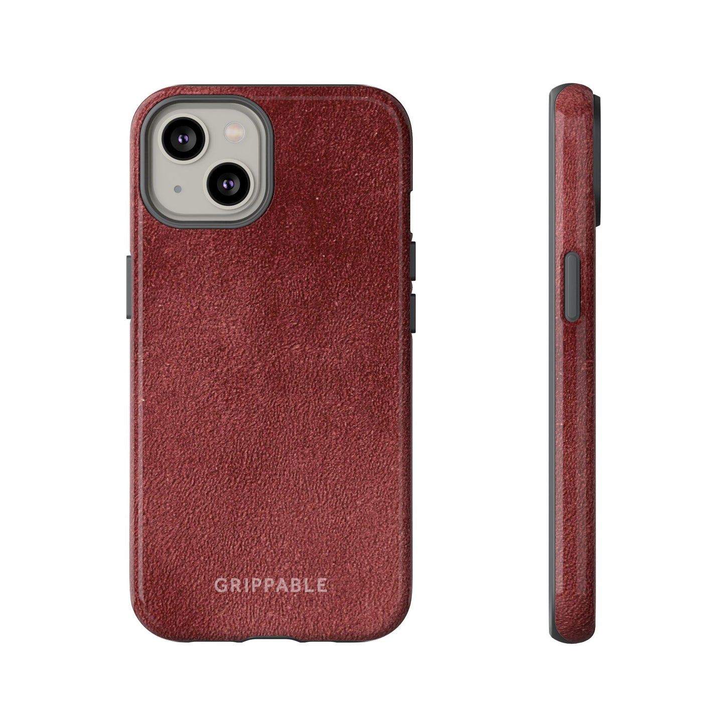 Suede Effect Maroon Tough Mobile Phone Case