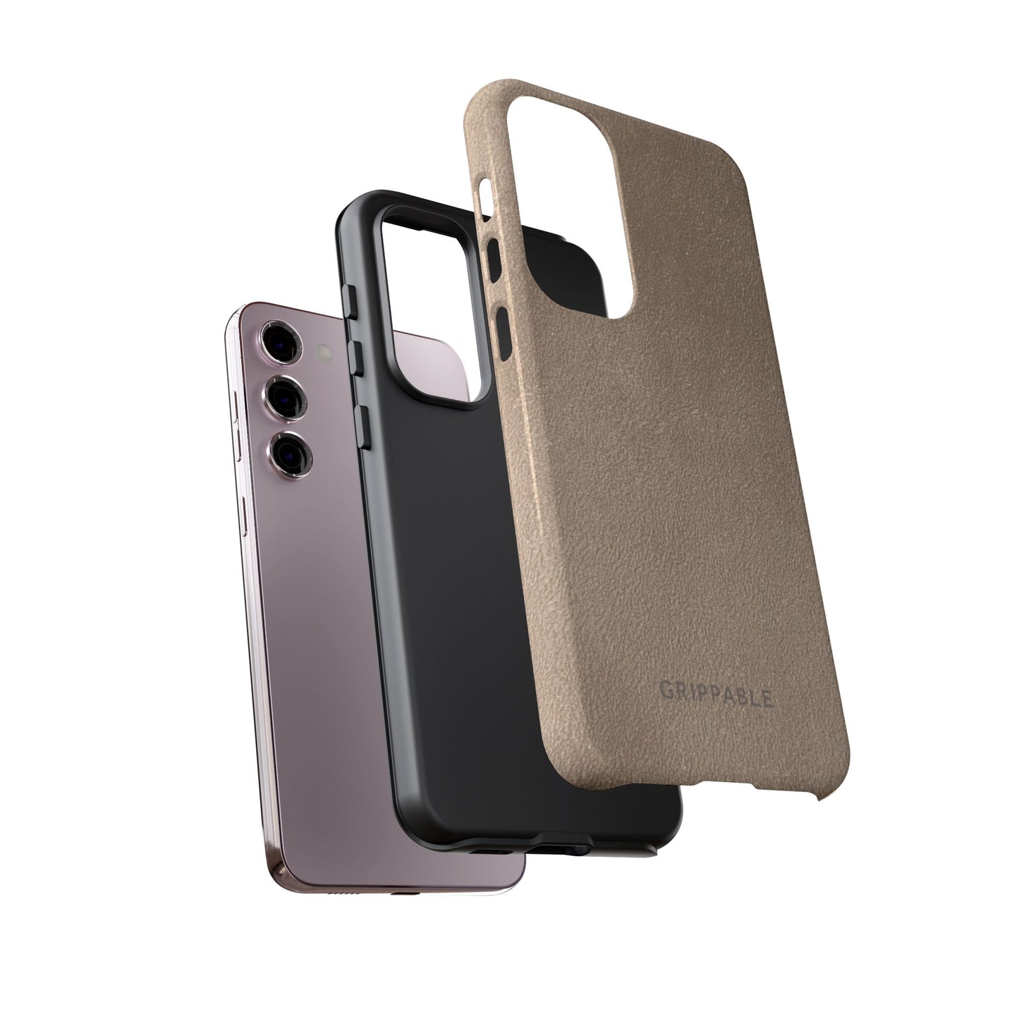Suede Effect Beige Tough Mobile Phone Case
