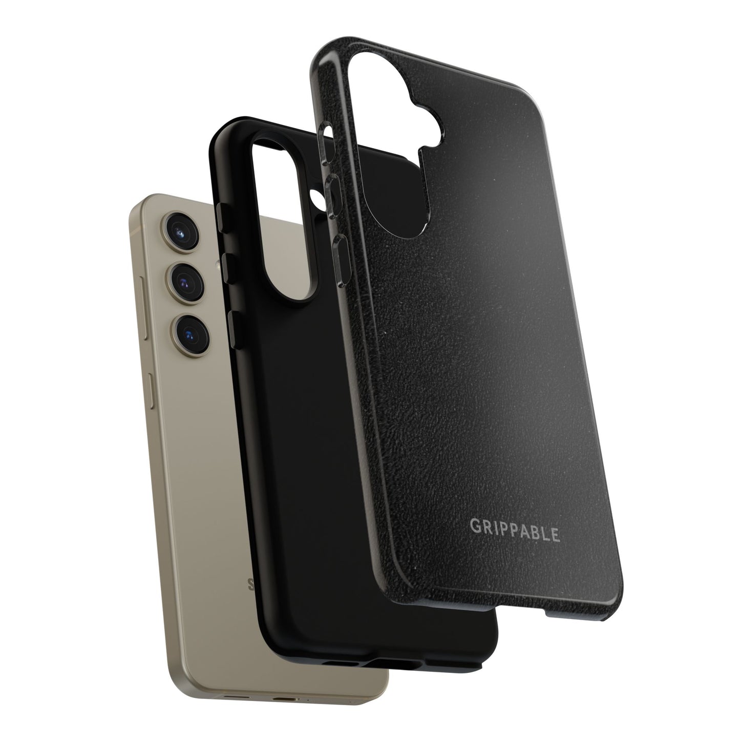 Suede Effect Black Tough Mobile Phone Case