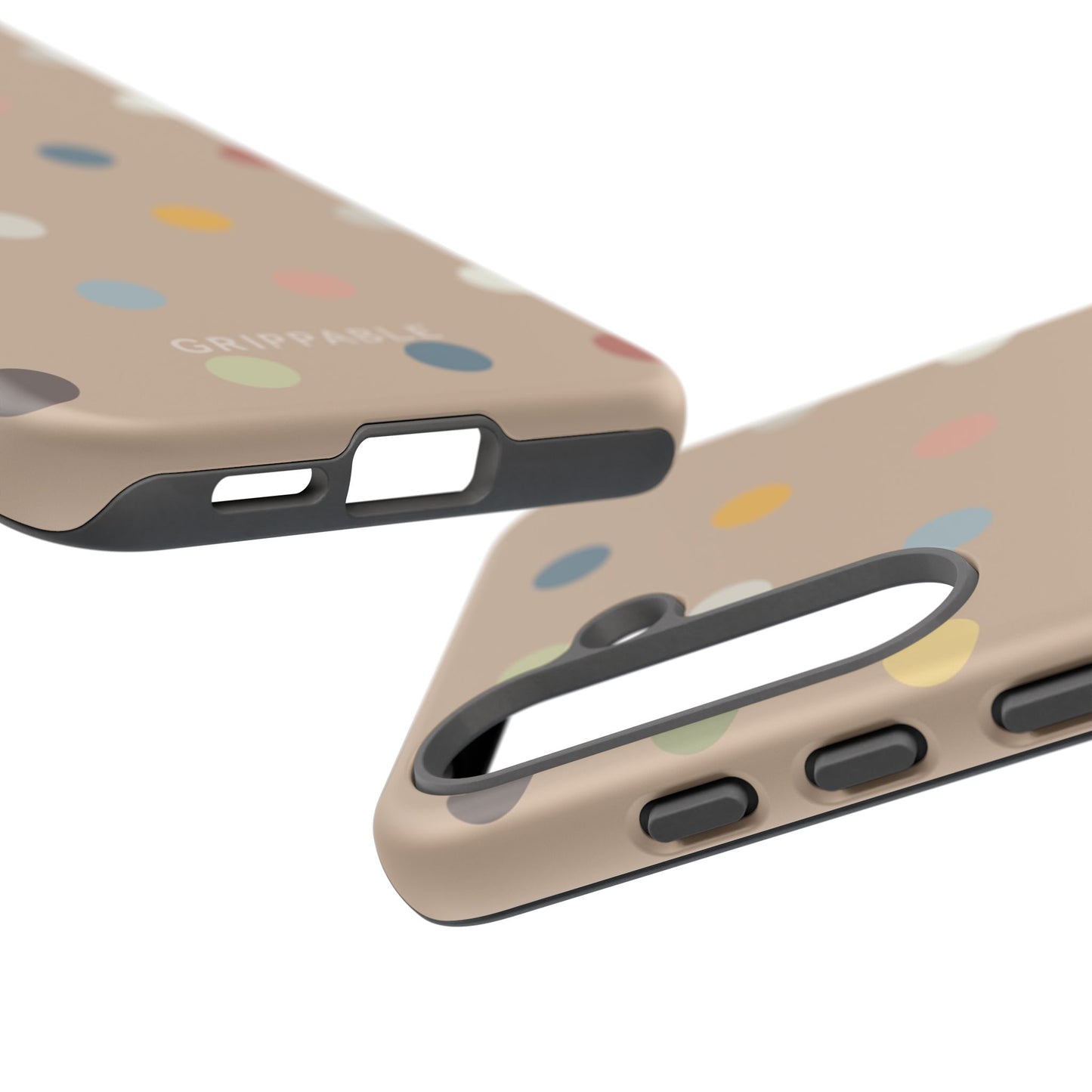 Polka Beige Tough Mobile Phone Case