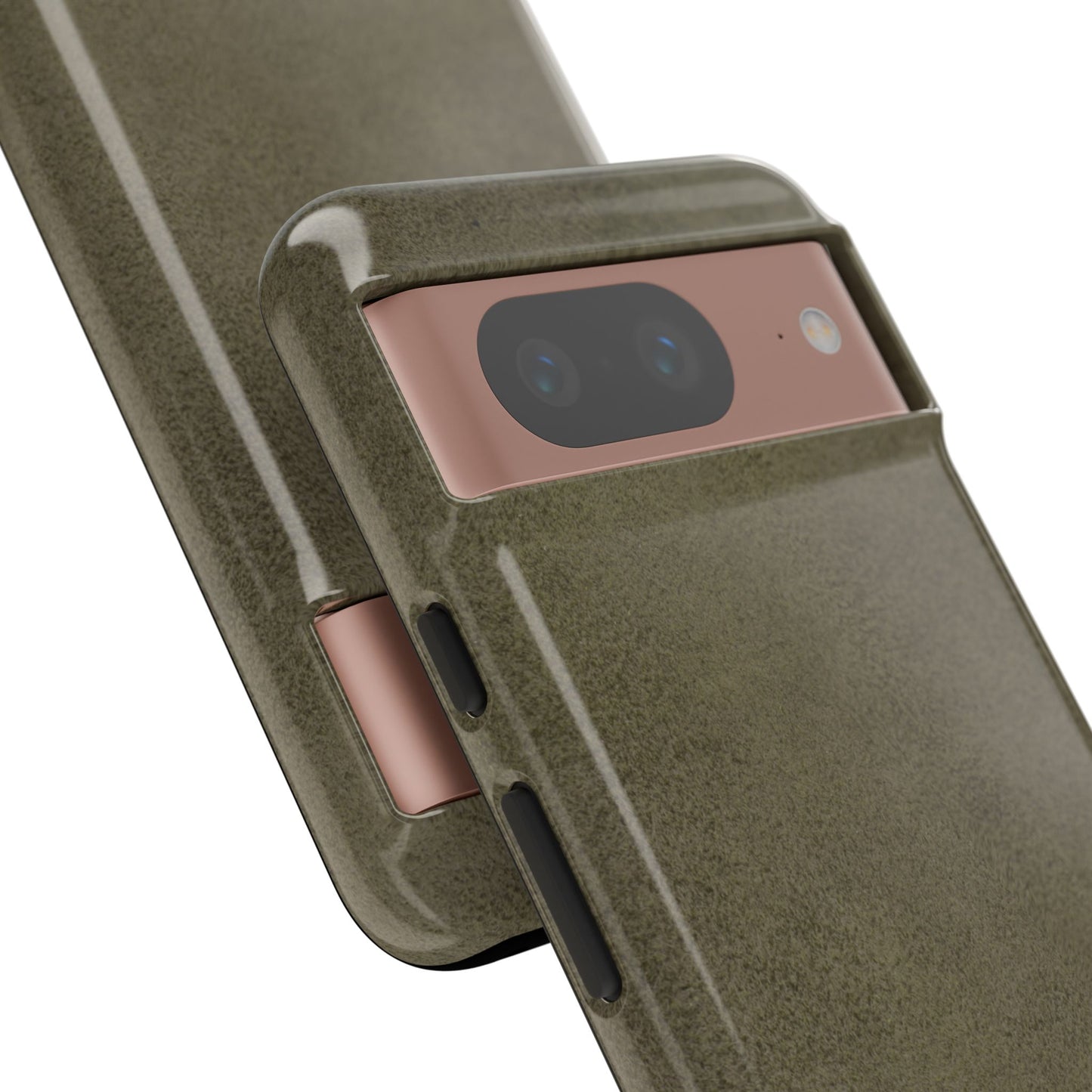 Suede Effect Khaki Tough Mobile Phone Case