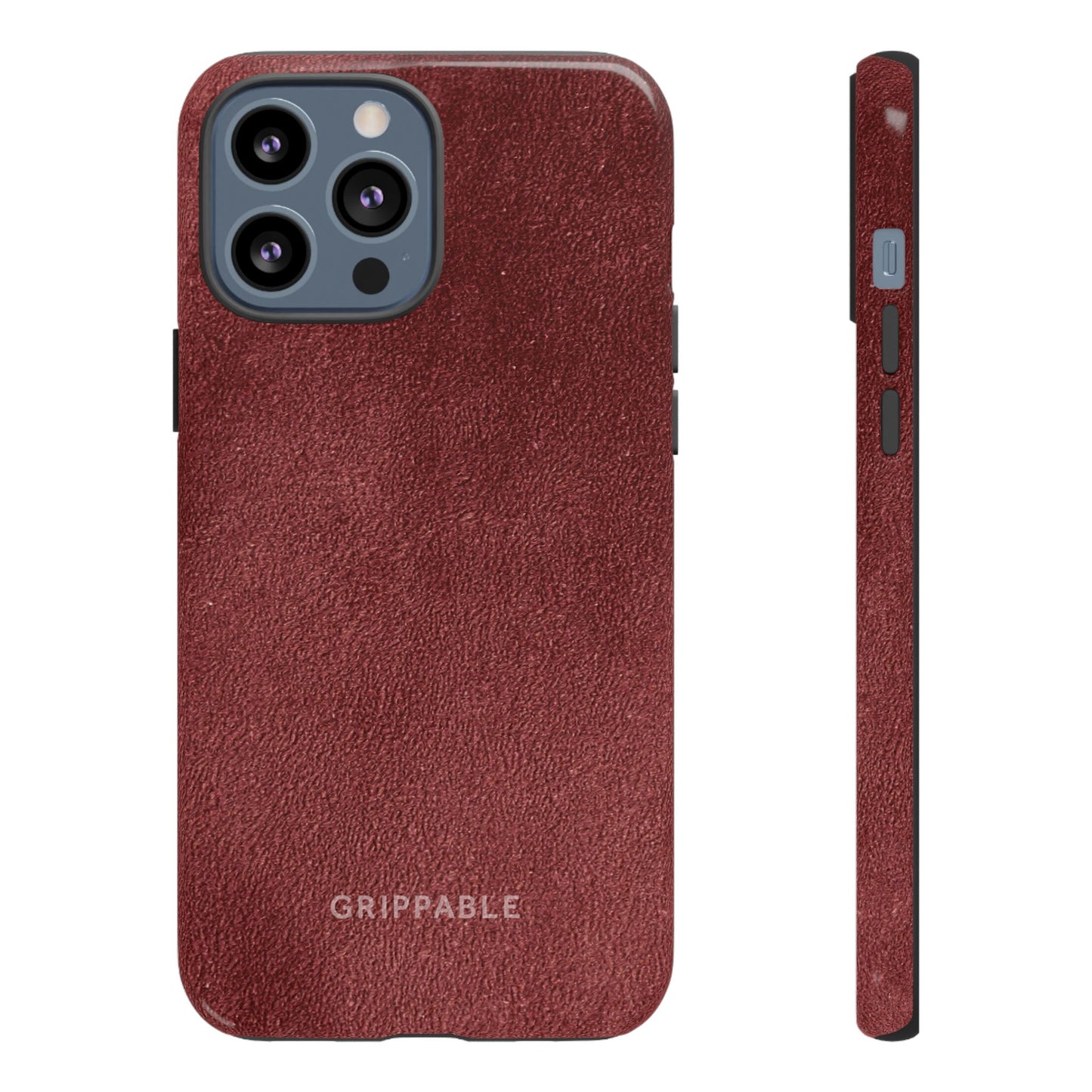Suede Effect Maroon Tough Mobile Phone Case