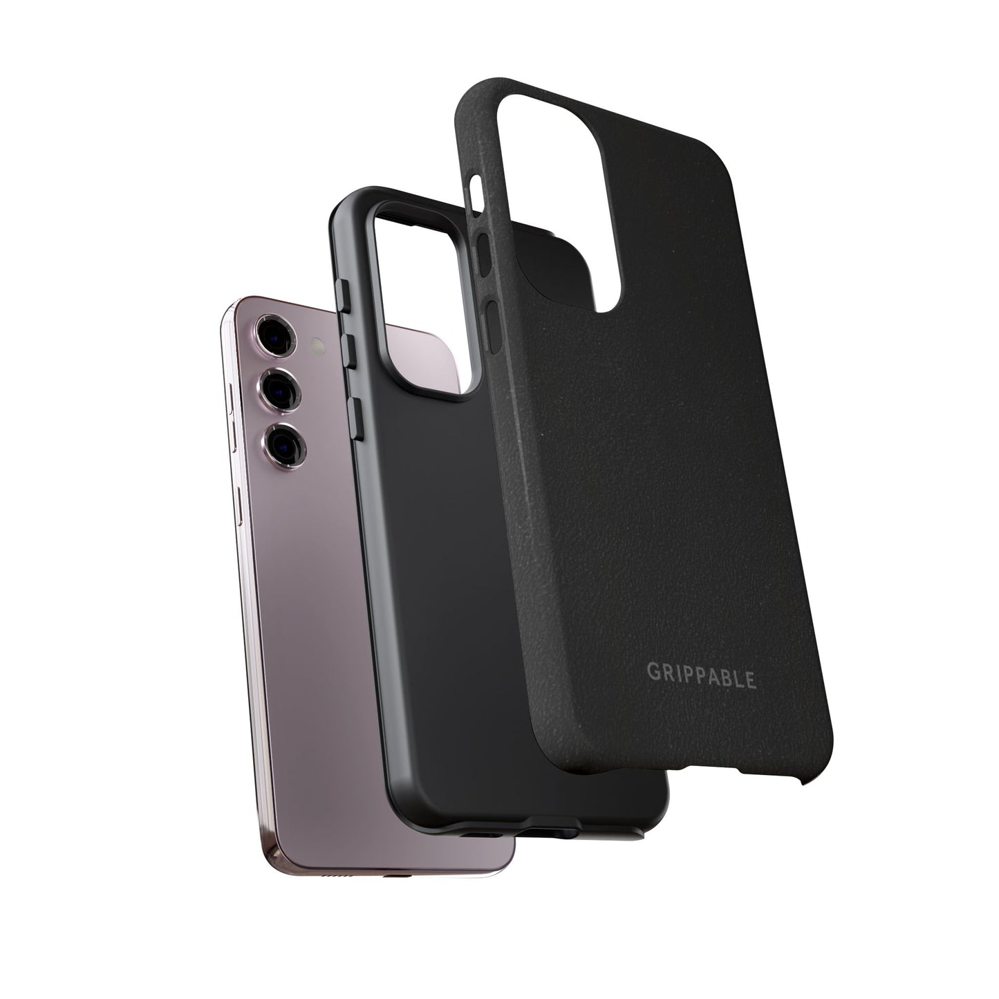 Suede Effect Black Tough Mobile Phone Case