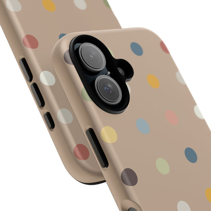 Polka Beige Tough Mobile Phone Case