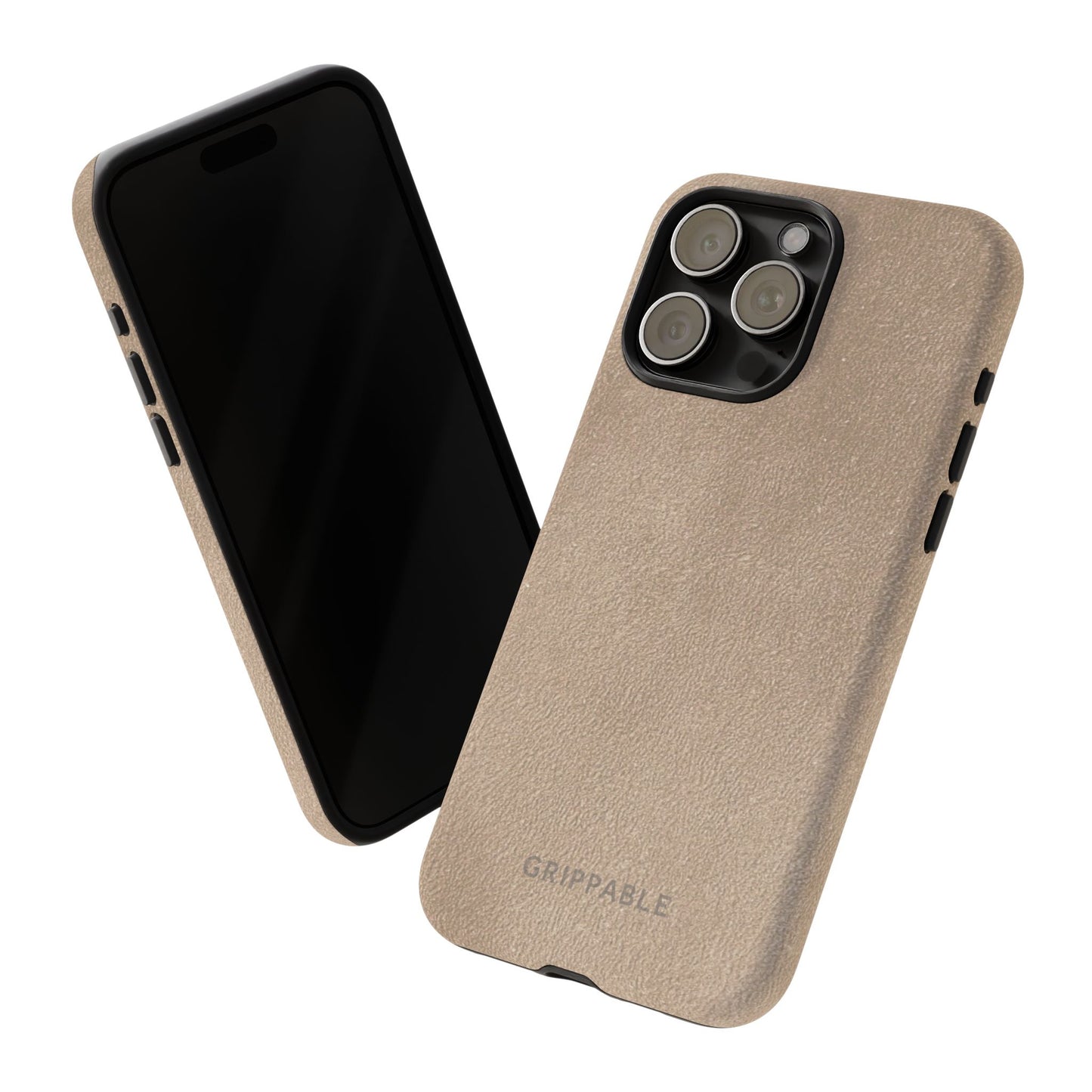 Suede Effect Beige Tough Mobile Phone Case