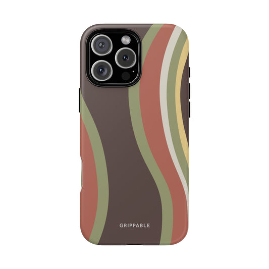 Phone case with wavy pattern on a white background