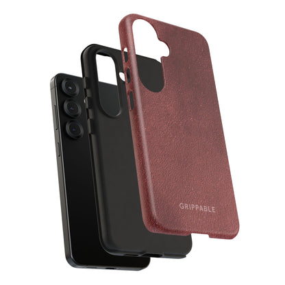 Suede Effect Maroon Tough Mobile Phone Case