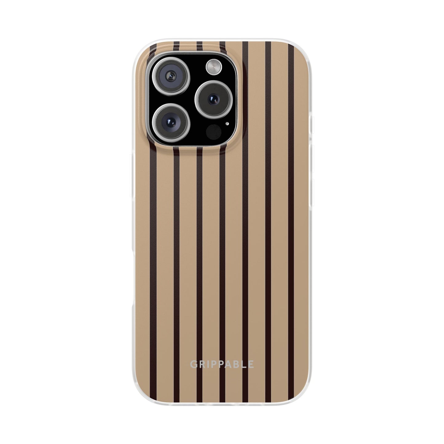 Mocha Pinstripe Clear Mobile Phone Case