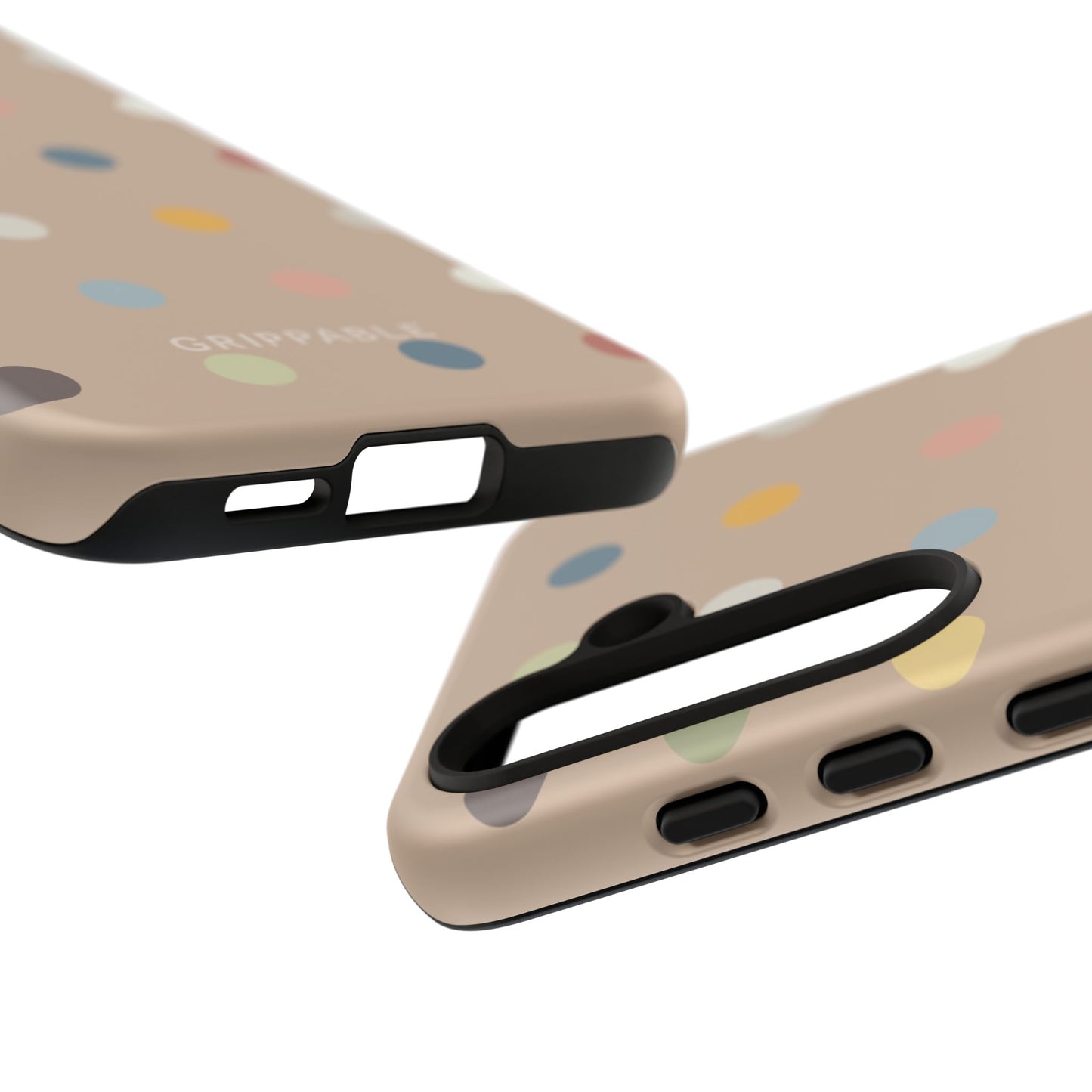 Polka Beige Tough Mobile Phone Case