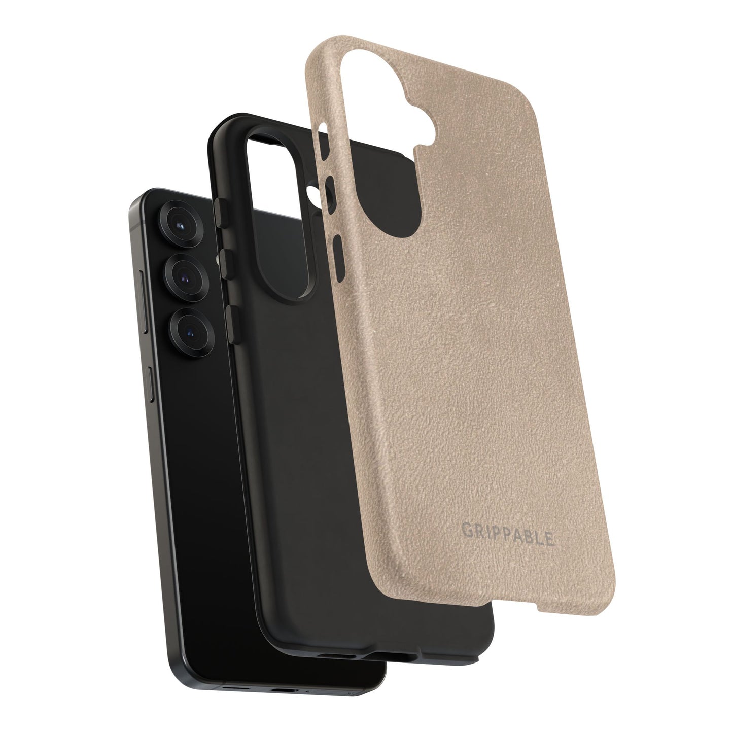 Suede Effect Beige Tough Mobile Phone Case