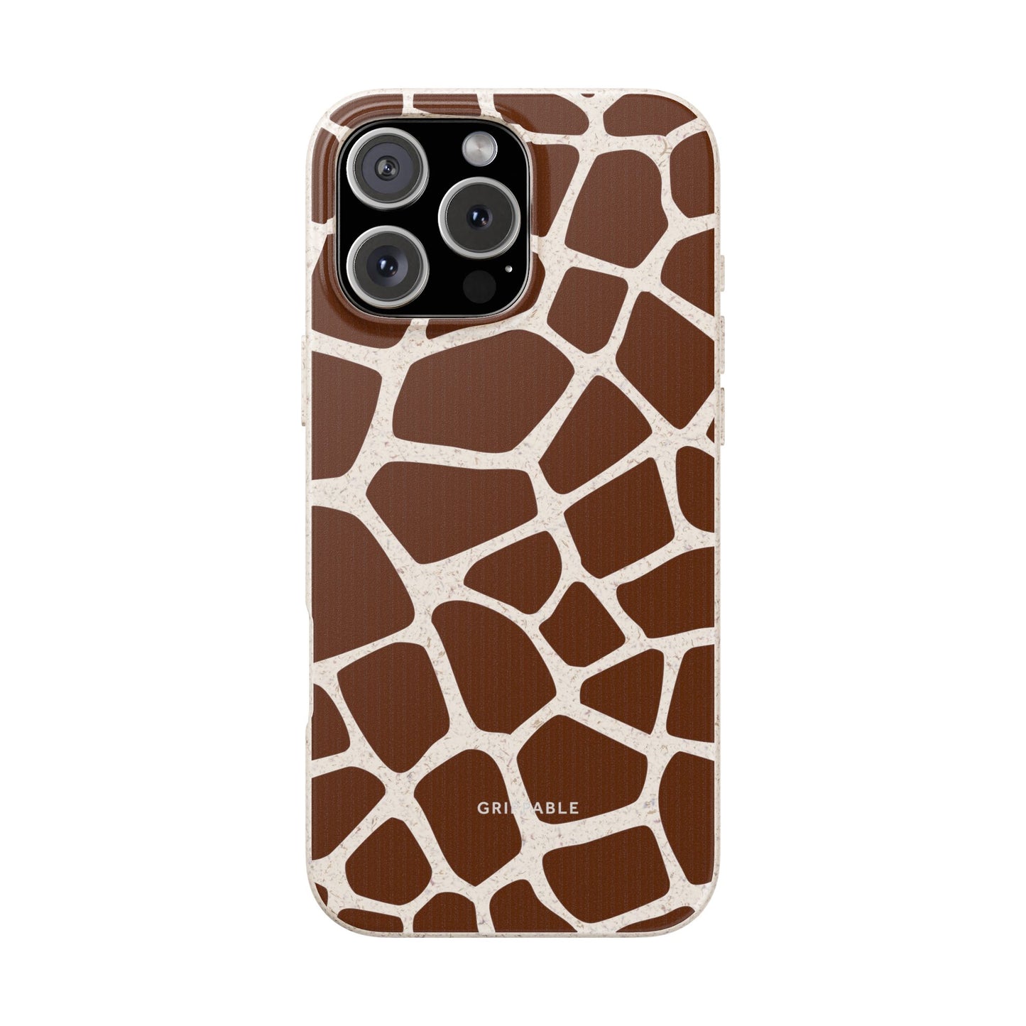 Phone case with giraffe pattern on a white background