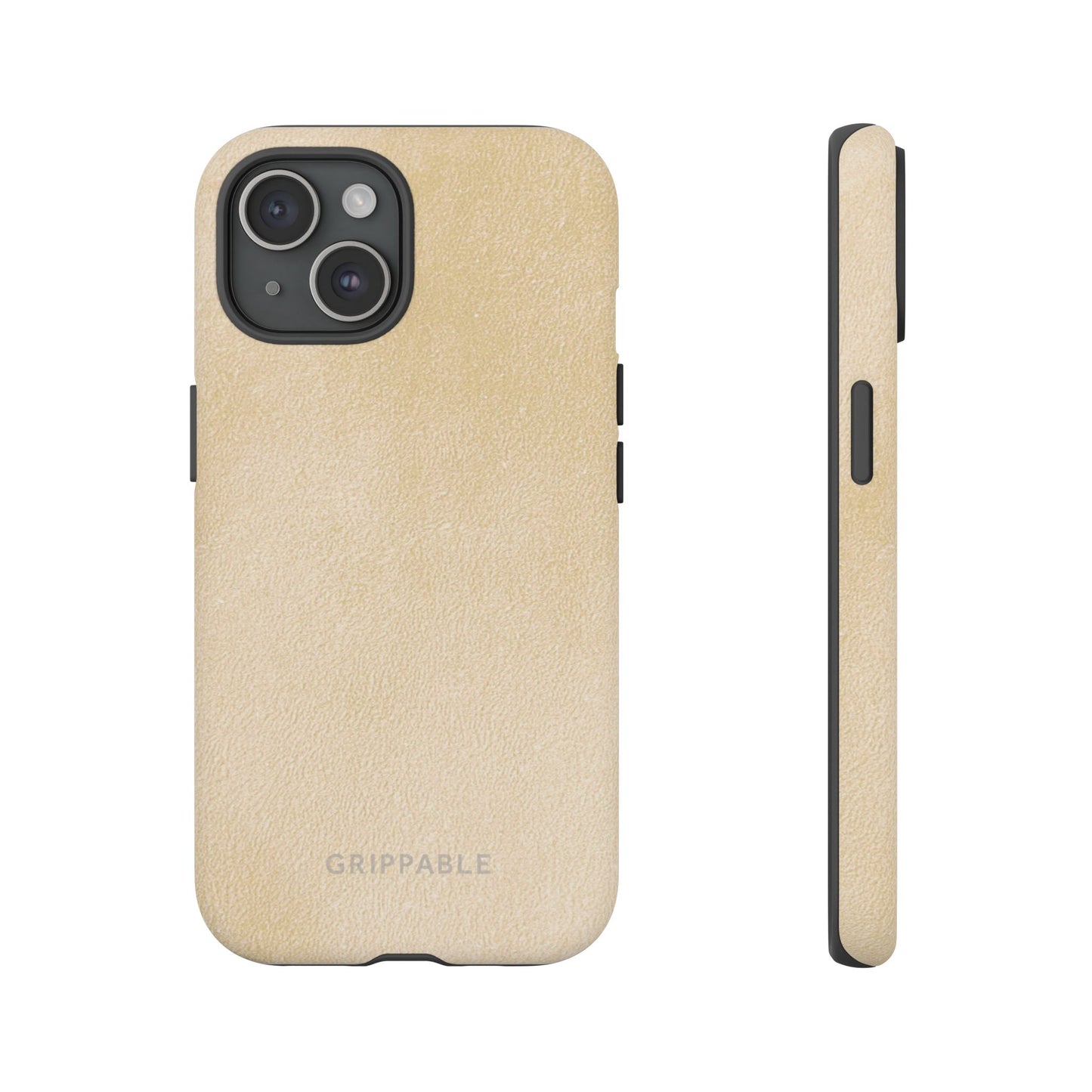 Suede Effect Ecru Tough Mobile Phone Case