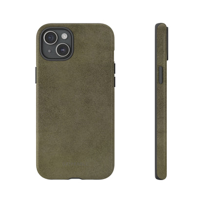 Suede Effect Khaki Tough Mobile Phone Case