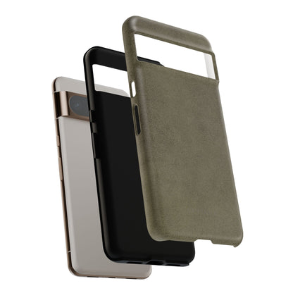 Suede Effect Khaki Tough Mobile Phone Case