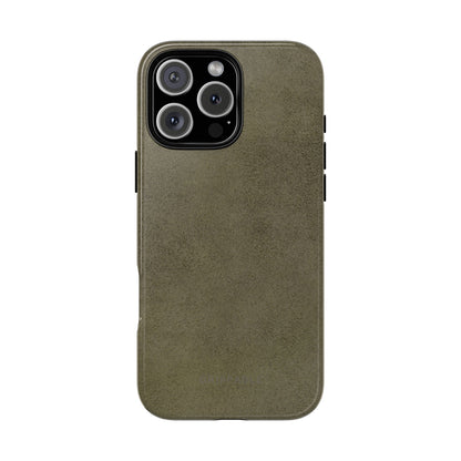 Suede Effect Khaki Tough Mobile Phone Case