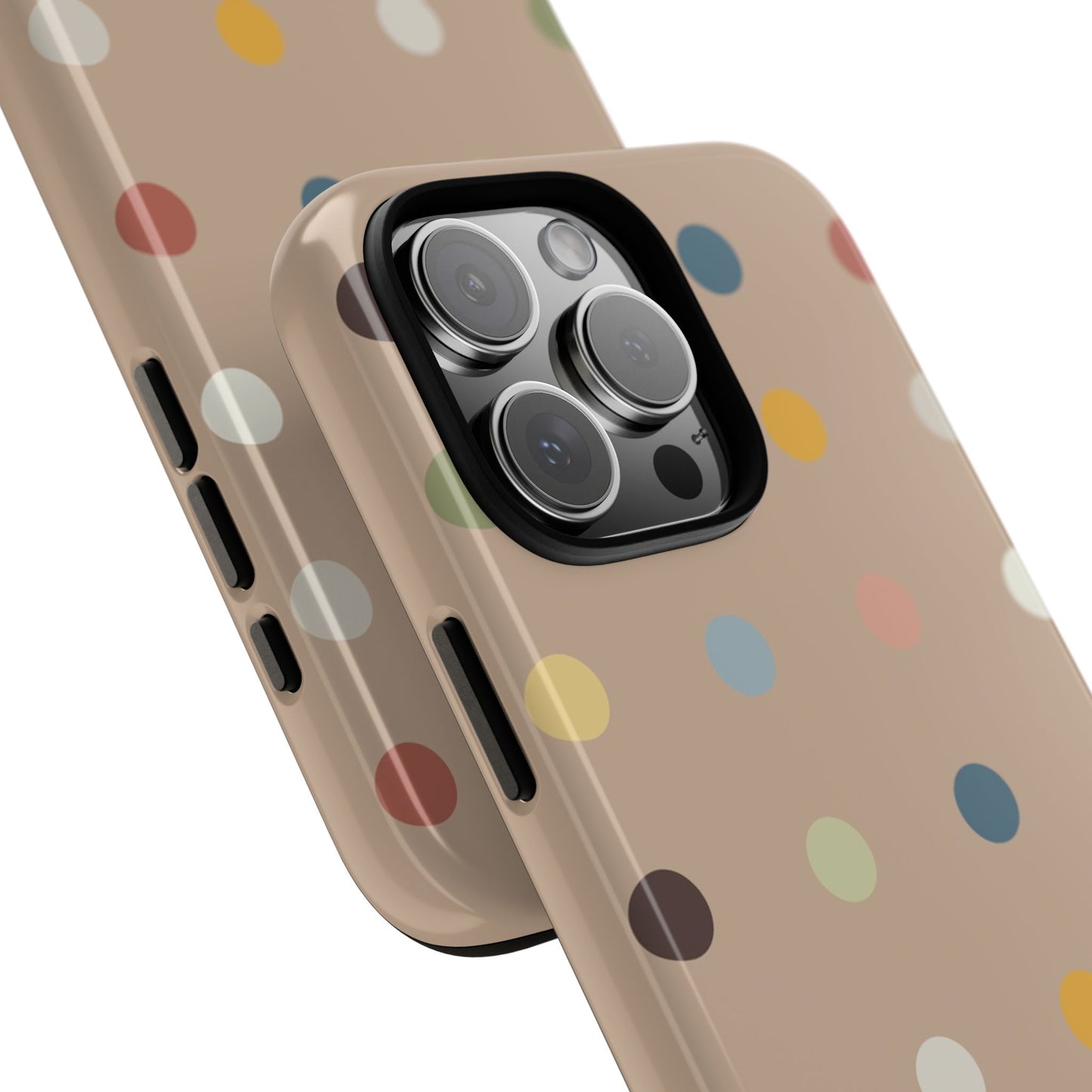 Polka Beige Tough Mobile Phone Case