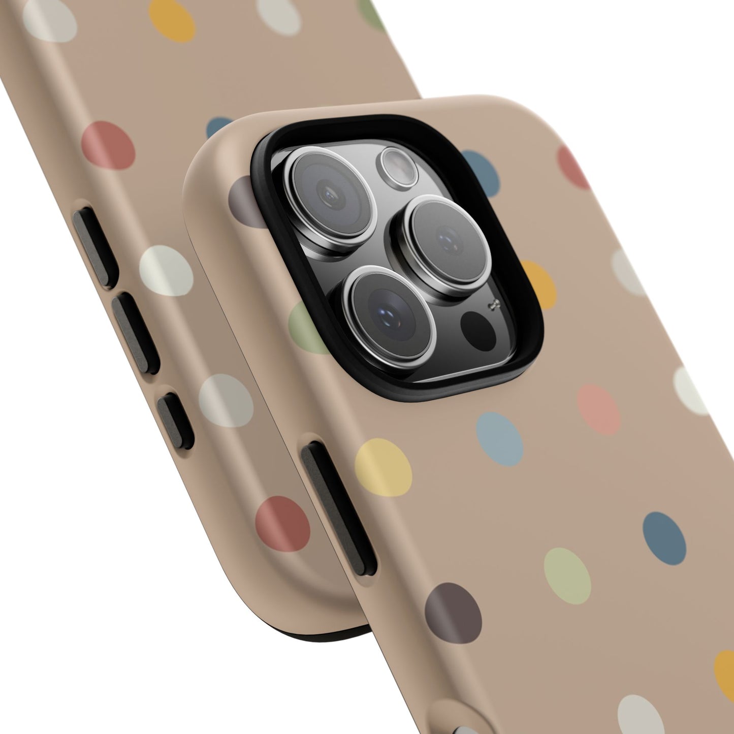 Polka Beige Tough Mobile Phone Case