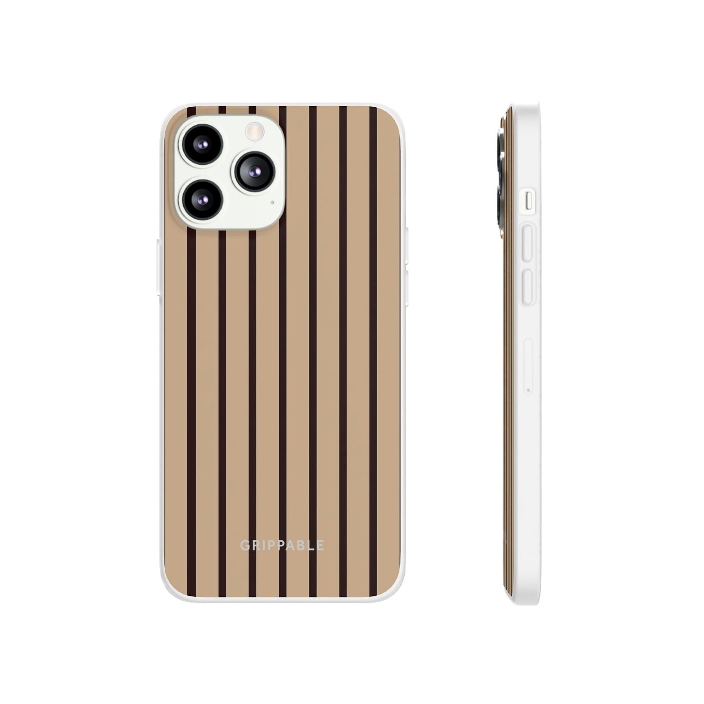 Mocha Pinstripe Clear Mobile Phone Case