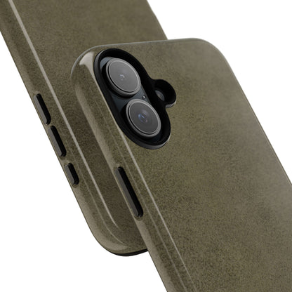 Suede Effect Khaki Tough Mobile Phone Case
